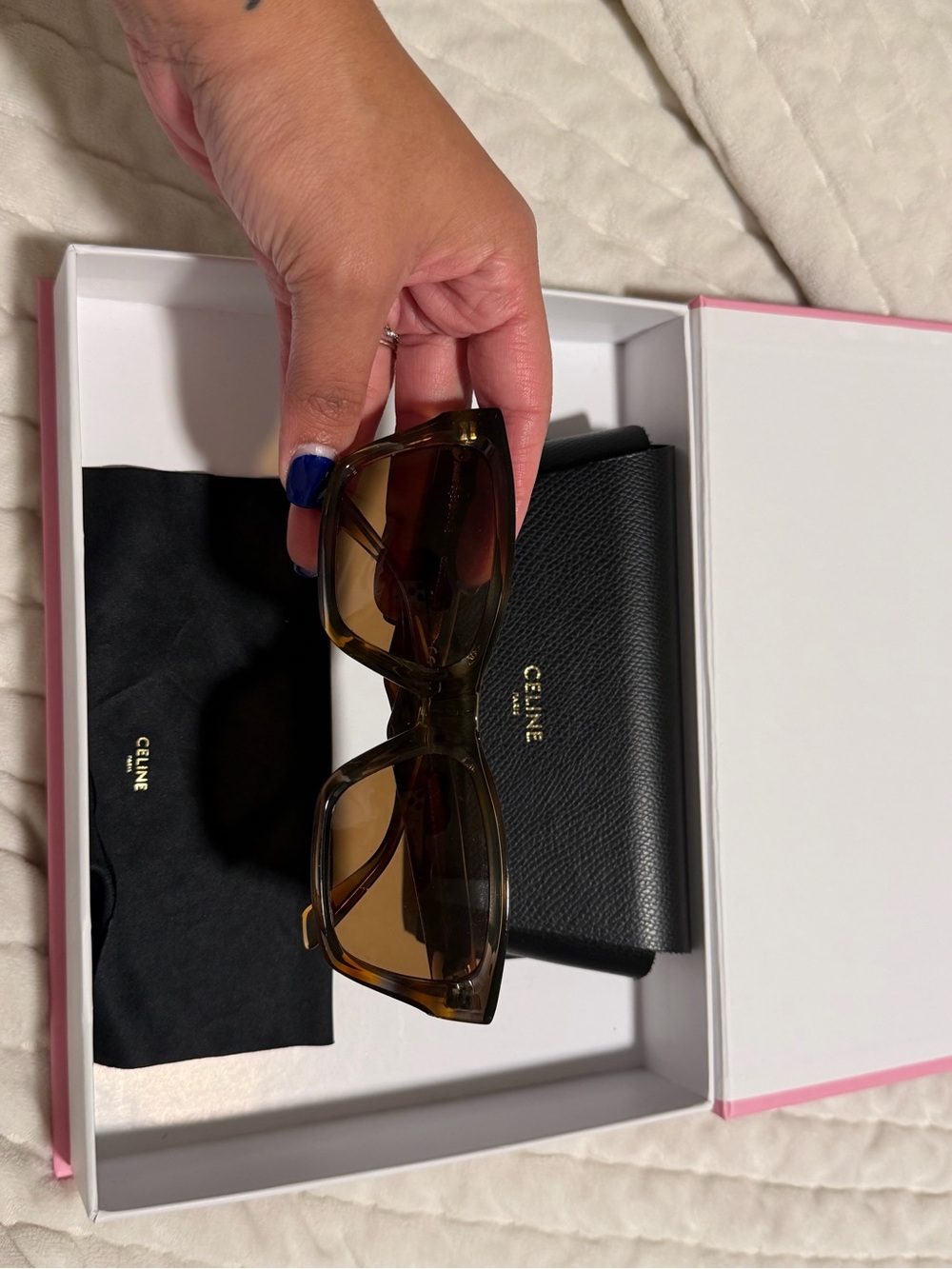 Celine Translucent Brown Square Sunglasses